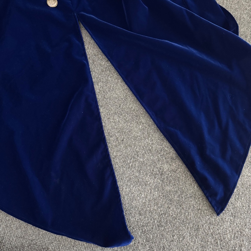 Leg Avenue Blue Velvet Steampunk Tailcoat Jacket Silver Button Costume Medium - Picture 7 of 7